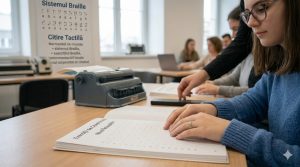 Sesiune de învățare a scris cititului în alfabetul Braille